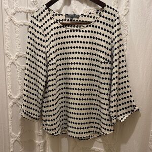 Brixon Ivy Black and White Diamond Blouse